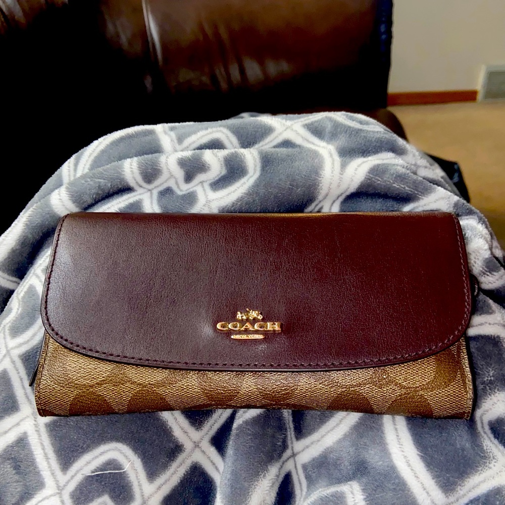 Coach brown and patterned Slim Envelope wallet